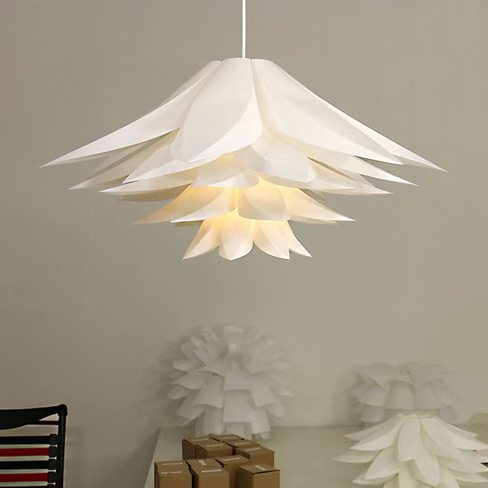 Arisha Nordic minimalist Lotus lampă suspendată, metal/PVC, alb