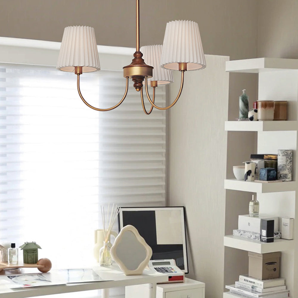 Silva candelabru modern Retro din stofă, alb/verde