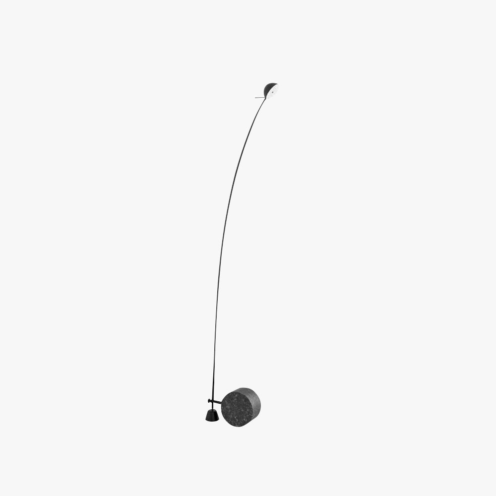 Salgado lampadar gri din marmură și metal, nordic, arcuit, LED
