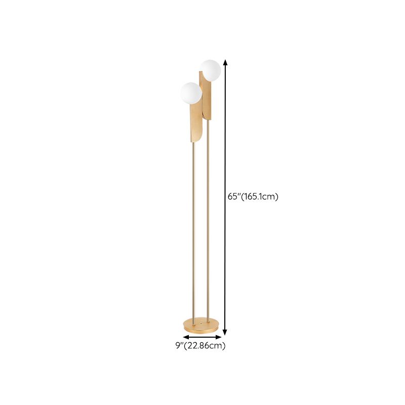 Salgado lampadar auriu din metal, minimalist, pentru living