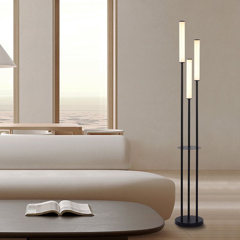Eryn modern 3 surse de lumină negru metal Arcylic lampadar