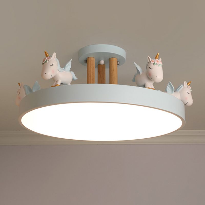 Arisha plafonieră Semi-Aplicată modernă Circulară cu Unicorn