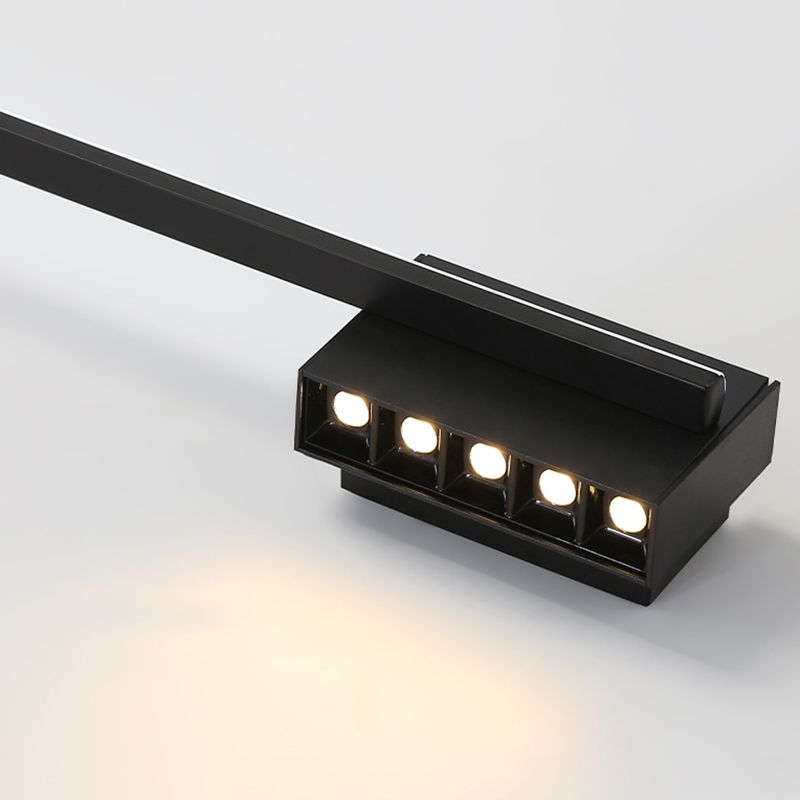 Arisha aplică de perete neagră din metal, minimalistă, liniară, pentru zona oglinzii și baie