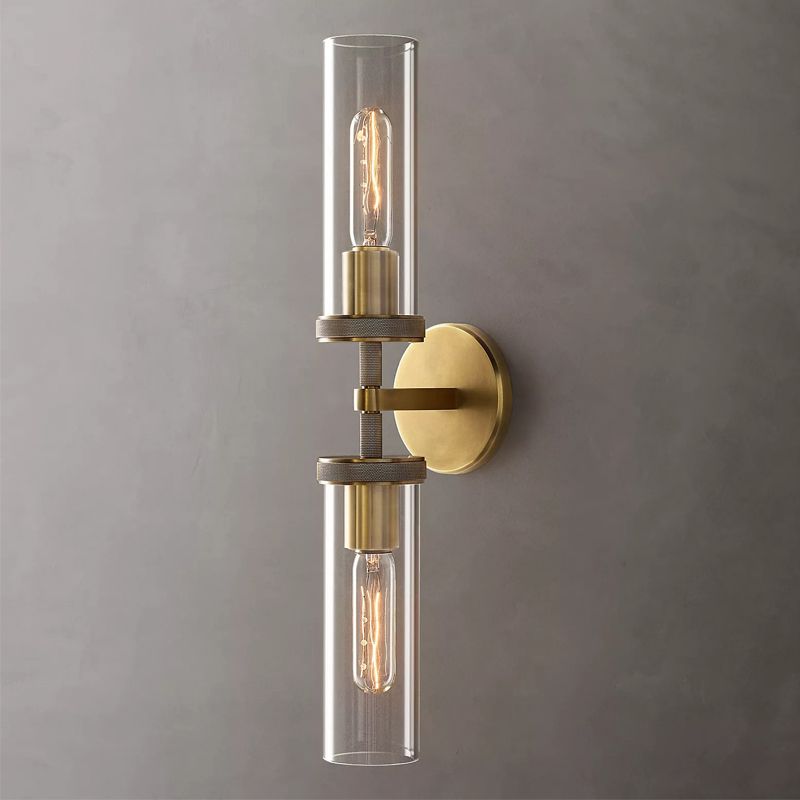 Arisha aplică de perete modernă cilindrică din metal cu LED, negru/cupru