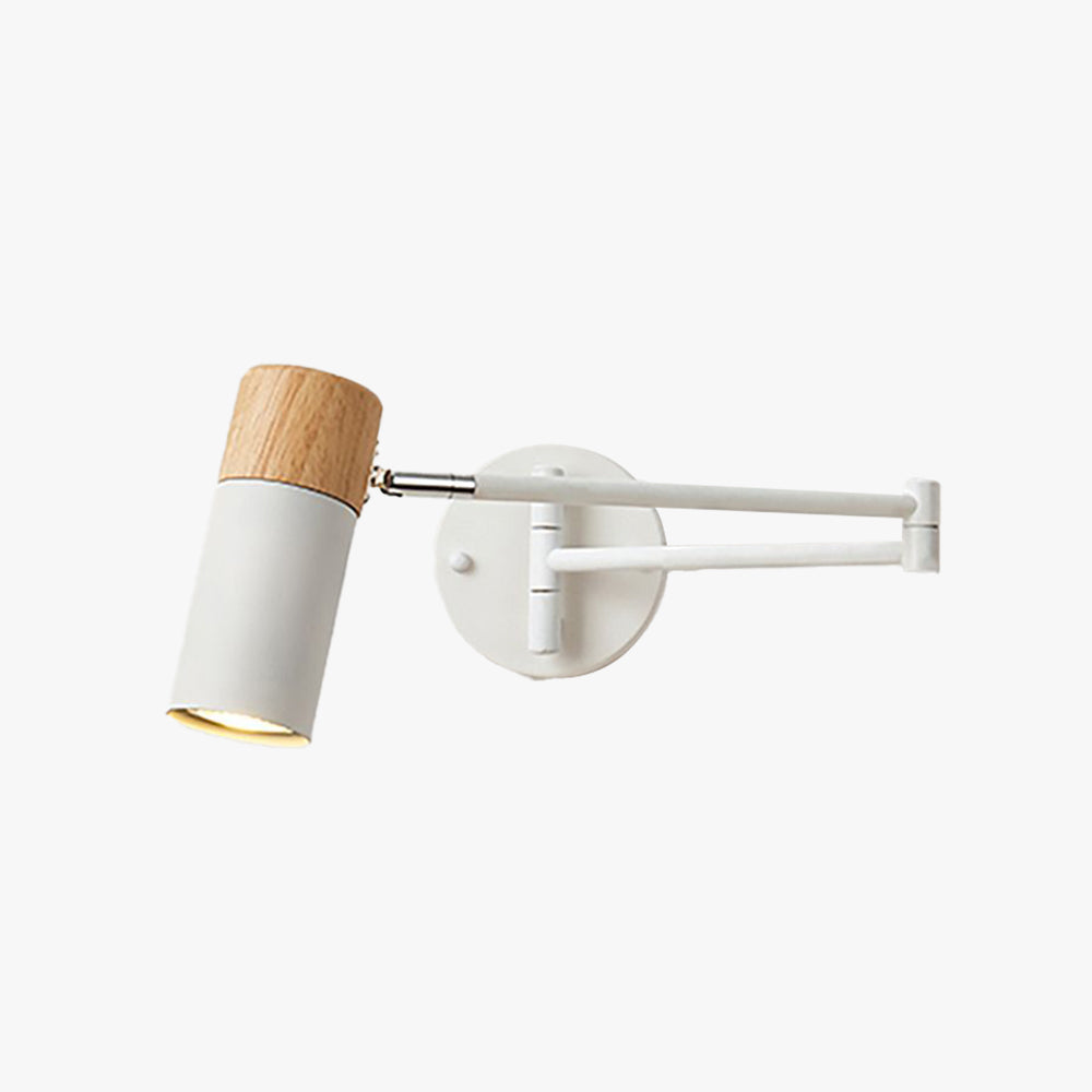 Muto aplică de perete lampă de perete în formă de cană reglabilă, metal/lemn, alb, în stil nordic