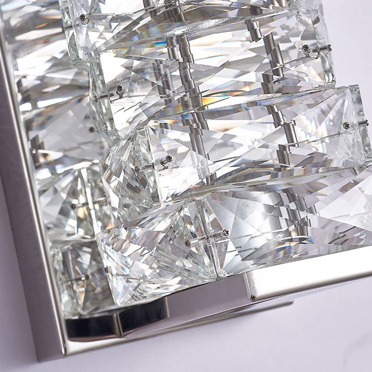 Kristy aplică de perete din metal și cristal, modernă, dreptunghiulară, LED, pentru zona oglinzii