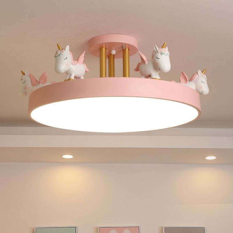 Arisha plafonieră Semi-Aplicată modernă Circulară cu Unicorn