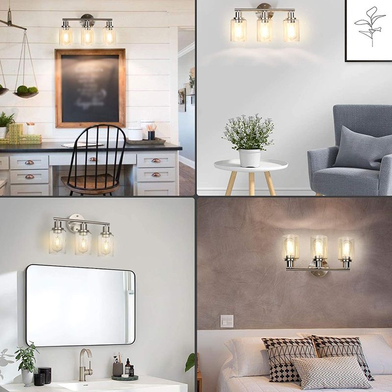 Silva aplică de perete modernă din metal și sticlă pentru living, finisaj nickel