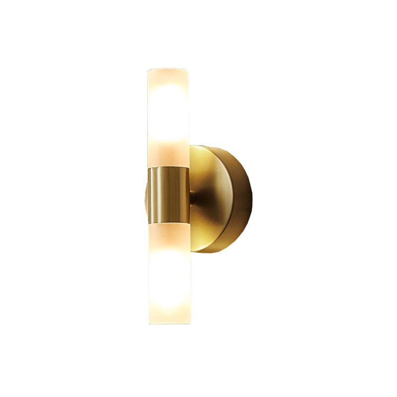 Arisha aplică de perete aurie din metal, modernă, cilindrică, LED
