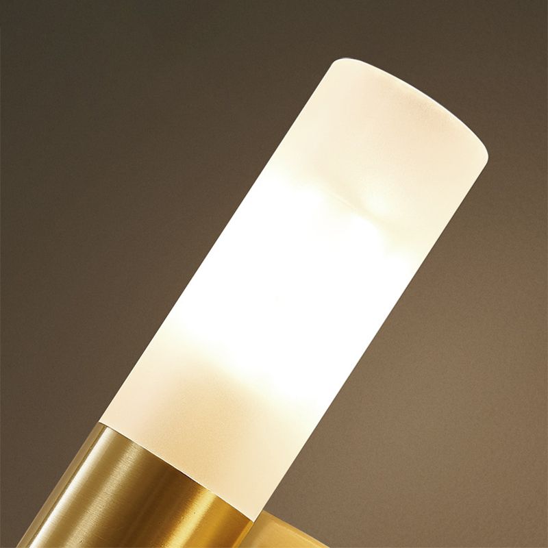 Arisha aplică de perete aurie din metal, modernă, cilindrică, LED