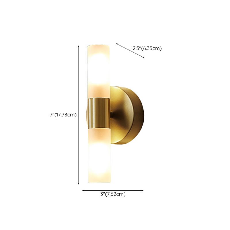 Arisha aplică de perete aurie din metal, modernă, cilindrică, LED