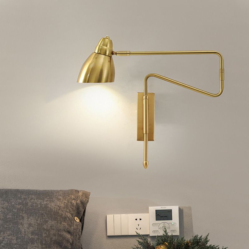 Aria aplică de perete modernă, metal reglabil, culoare neagră/aurie, pentru birou