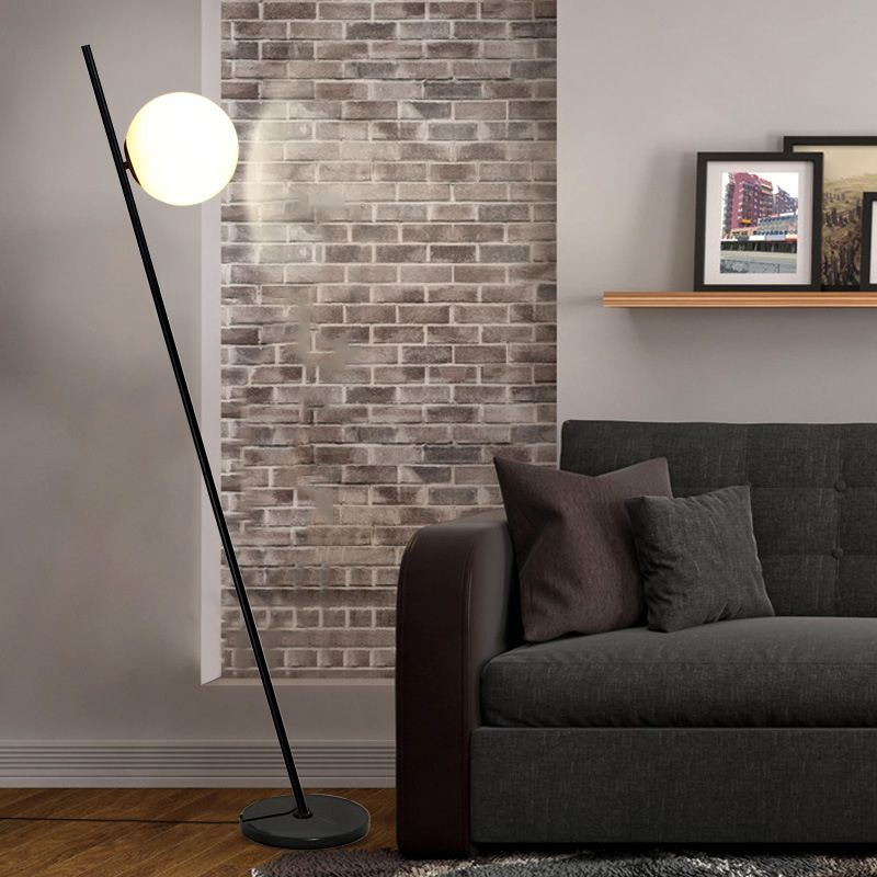 Valentina lampadar minimalistic negru cu abajur sferic pentru living, în stil minimalist