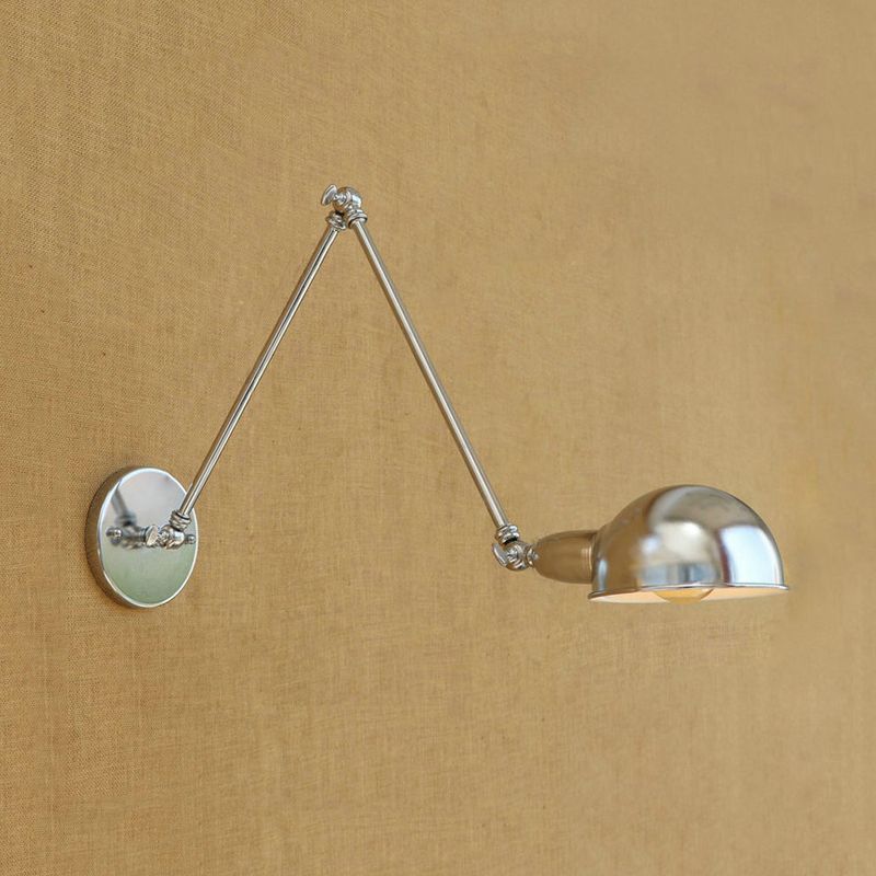 Epoch aplică de perete argintie din metal, minimalistă, în formă de dom, reglabilă, pentru dormitor