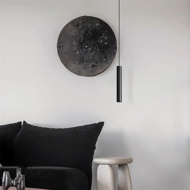 Arisha lampă suspendată neagră, minimalistă, cilindrică