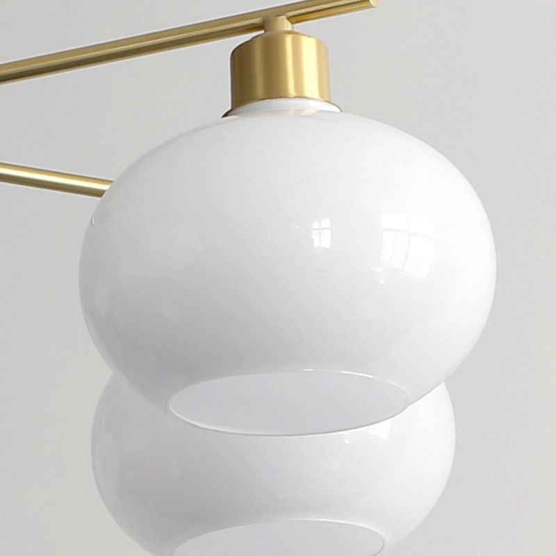Valentina lampă suspendată semi-circulară modernă, metal/sticlă, aur/nichelat, sufragerie
