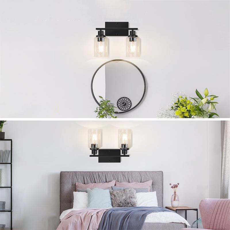 Silva modern oglindă Front negru oglindă aplică de perete din metal și sticlă