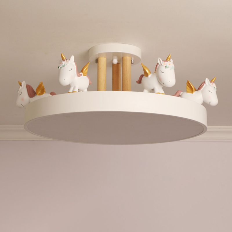 Arisha plafonieră Semi-Aplicată modernă Circulară cu Unicorn