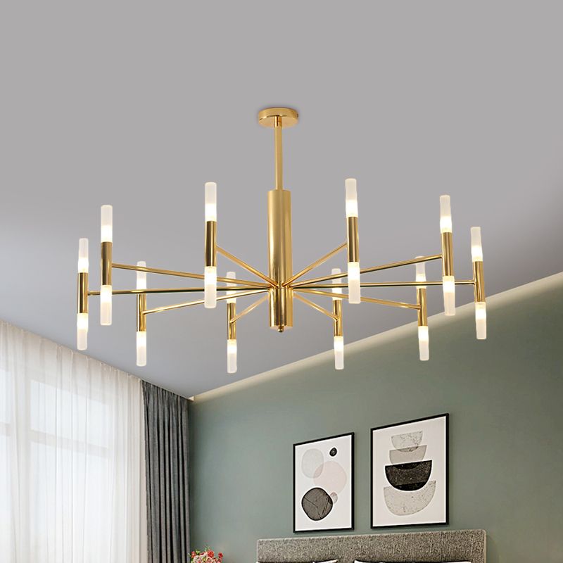 Kristy candelabru auriu din metal, modern, cilindric