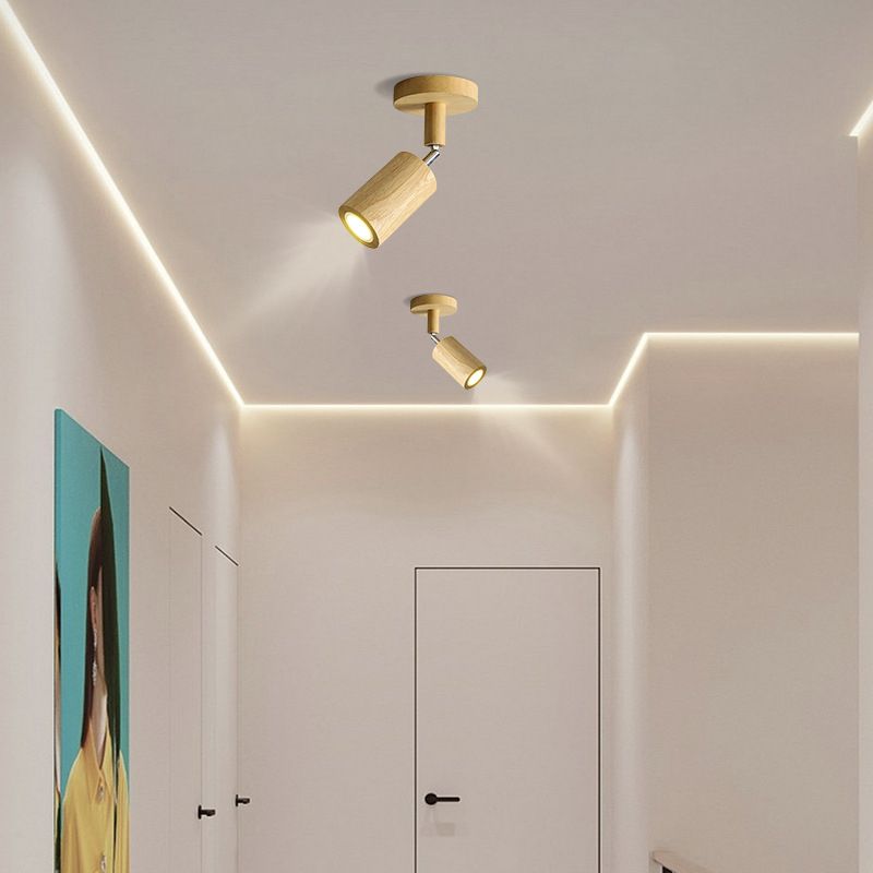 Muto modern LED Proiector de Tavan Reglabil, lemn