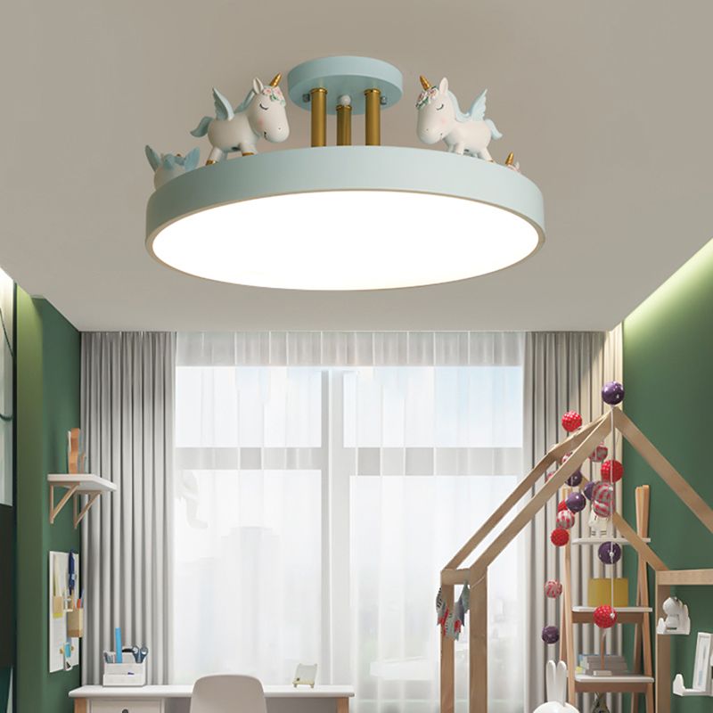 Arisha plafonieră Semi-Aplicată modernă Circulară cu Unicorn