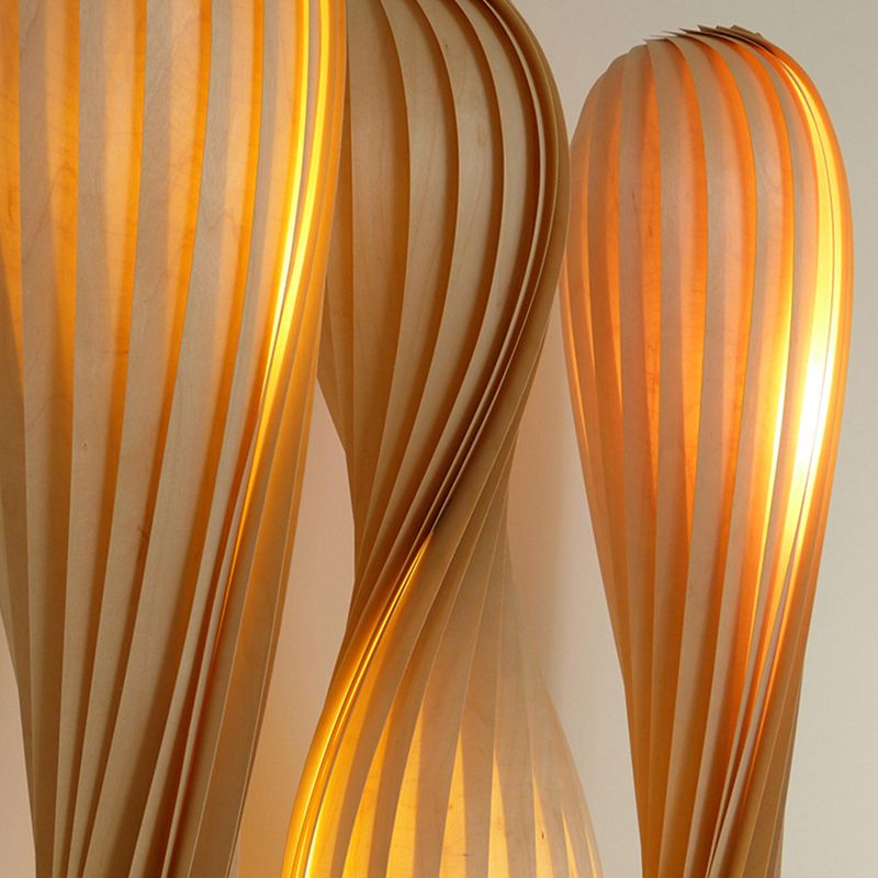 Ozawa modern Twisted lemn lampadar, Culoare lemn