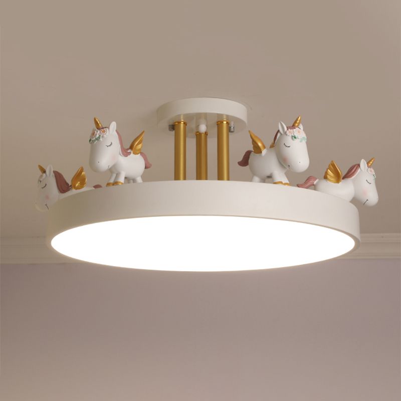 Arisha plafonieră Semi-Aplicată modernă Circulară cu Unicorn