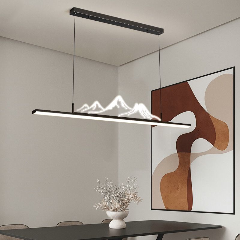 Arisha Designer Mountain formă LED lampă suspendată, negru/auriu