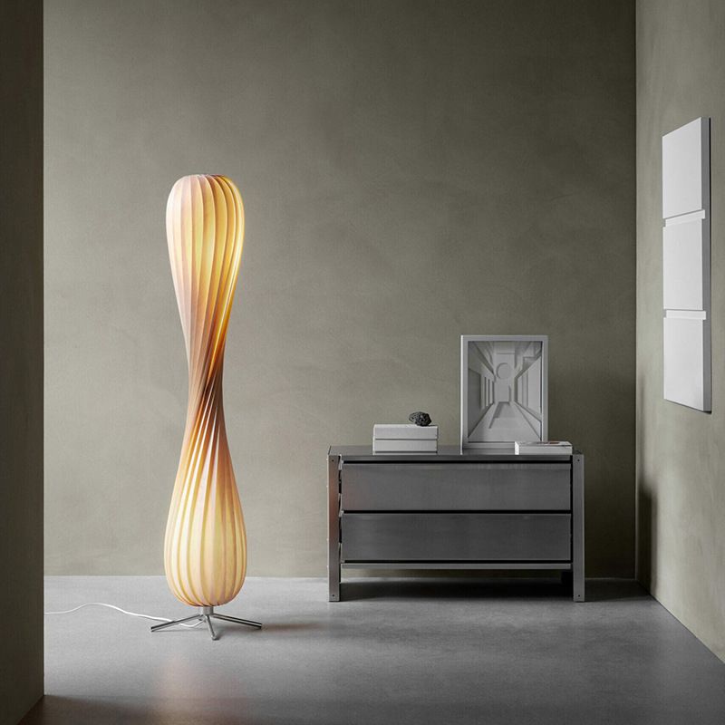 Ozawa modern Twisted lemn lampadar, Culoare lemn