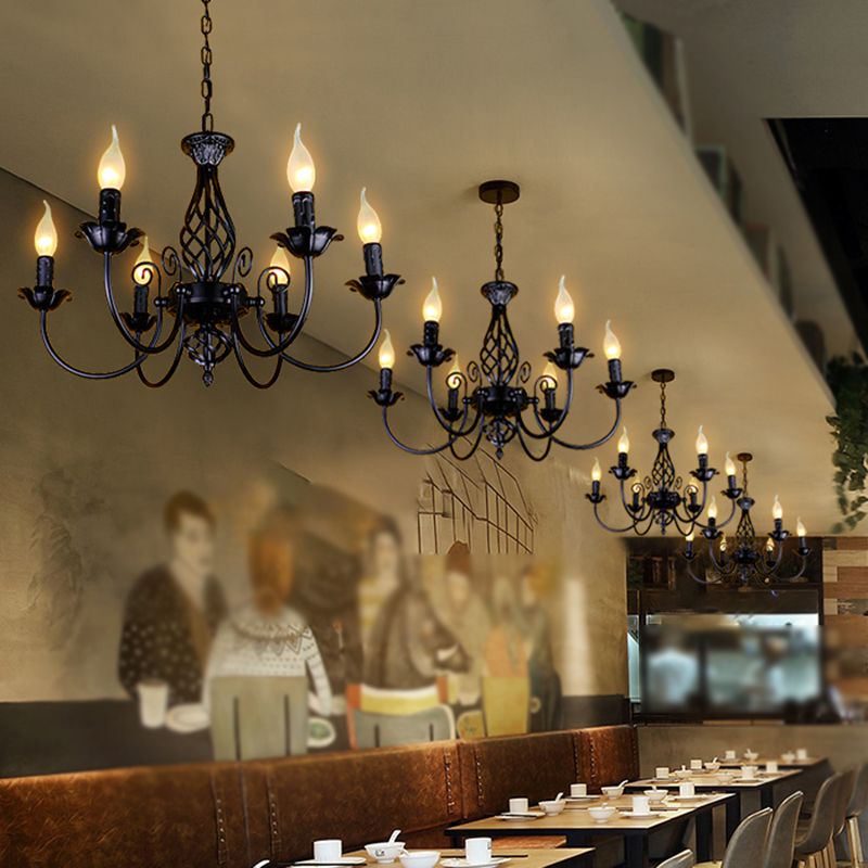 Silva lampă suspendată Candle Retro, metal/sticlă, negru/alb, pentru restaurant
