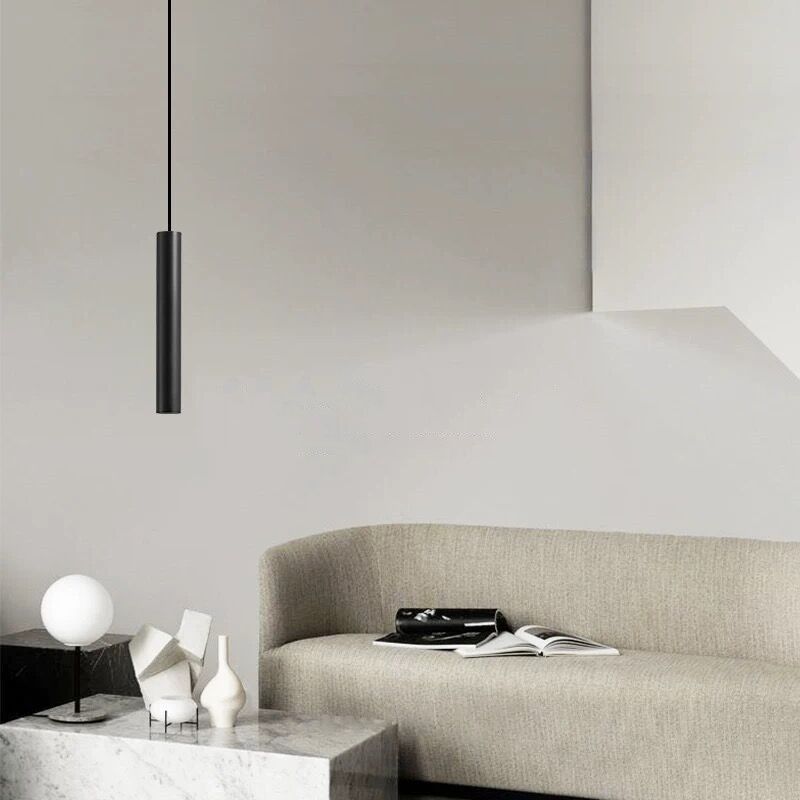 Arisha lampă suspendată neagră, minimalistă, cilindrică