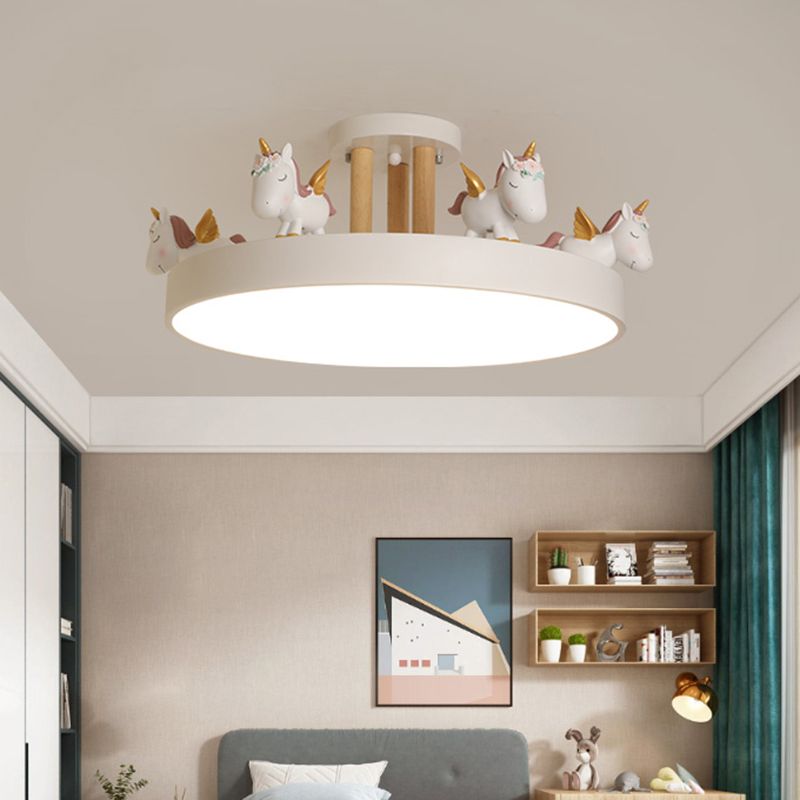 Arisha plafonieră Semi-Aplicată modernă Circulară cu Unicorn