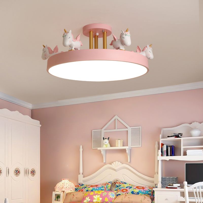 Arisha plafonieră Semi-Aplicată modernă Circulară cu Unicorn