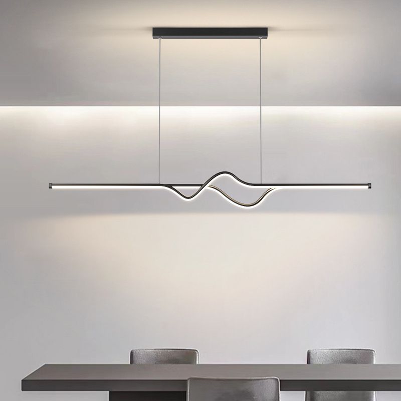 Arisha lampă suspendată liniară modernă din metal, negru/alb/Gri