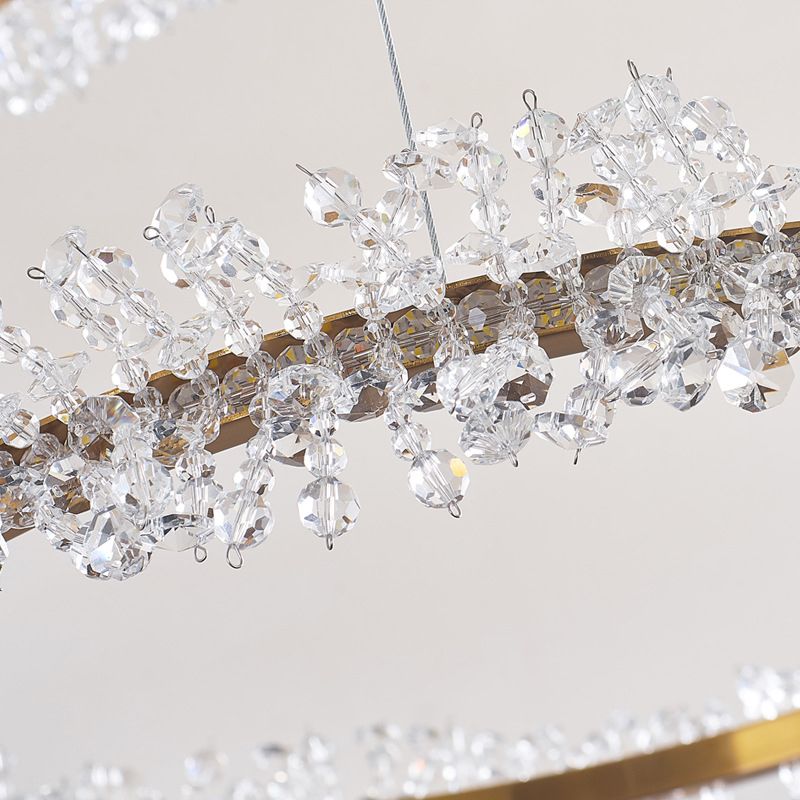 Kristy lampă suspendată din cristal, de lux, circulară, cu ciucuri