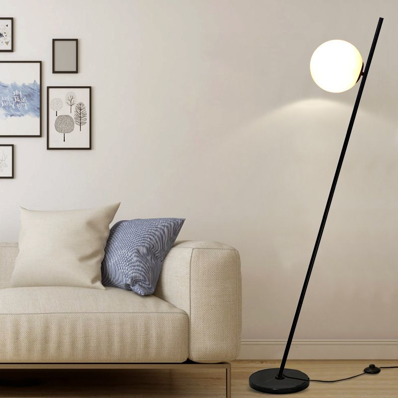 Valentina lampadar minimalistic negru cu abajur sferic pentru living, în stil minimalist