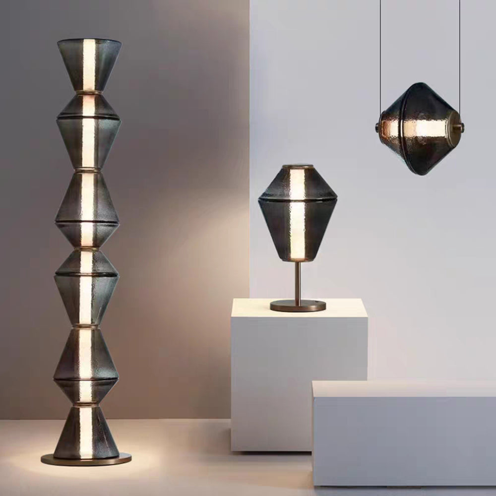 Evette Nordic modern negru LED lampă suspendată & lampă de masă/lampadar de podea, sticlă