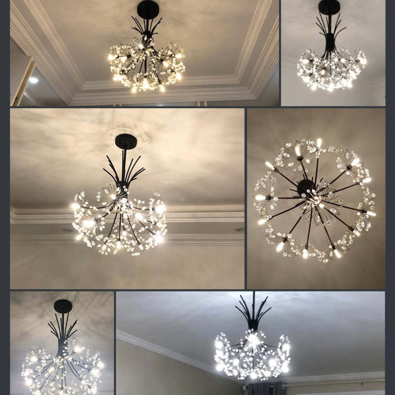 Arisha candelabru modern Art Deco din cristal cu Formă Sputnik, negru/Aur