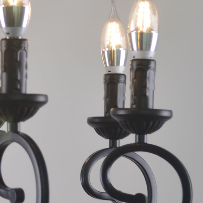 Silva Creative Retro Candle candelabru negru metal pentru dormitor