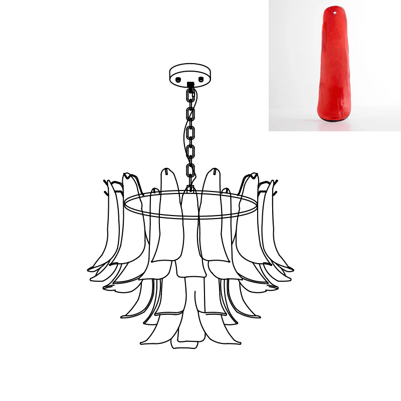 Elvess candelabru din sticlă Murano Frunze Aurii