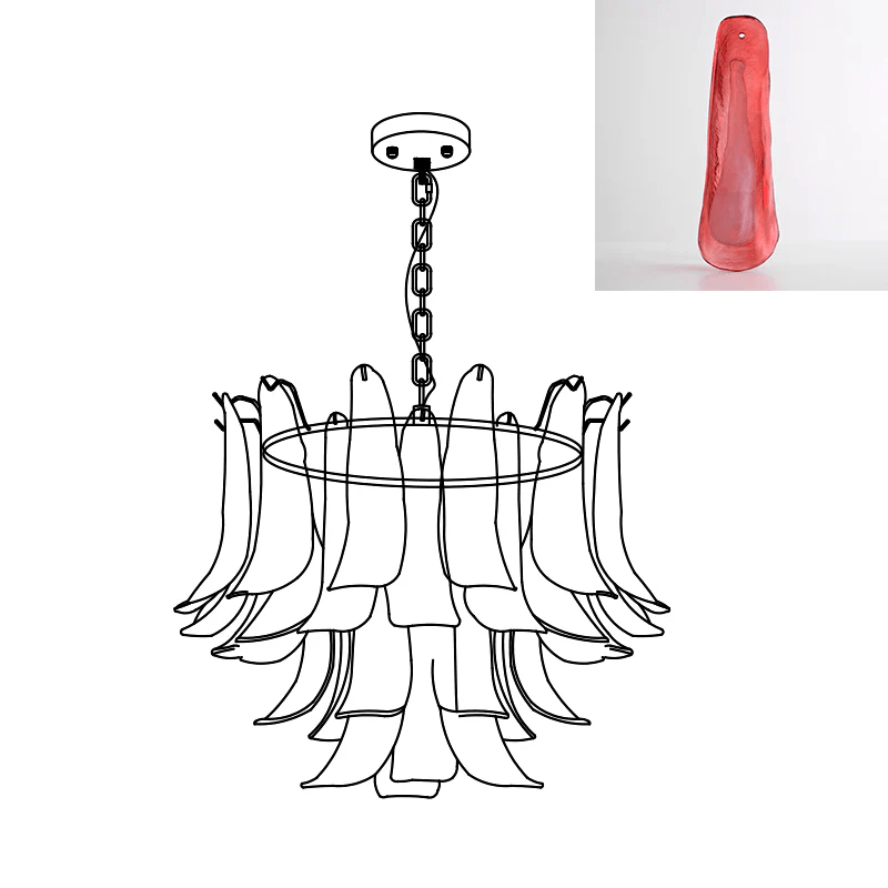 Elvess candelabru din sticlă Murano Frunze Aurii
