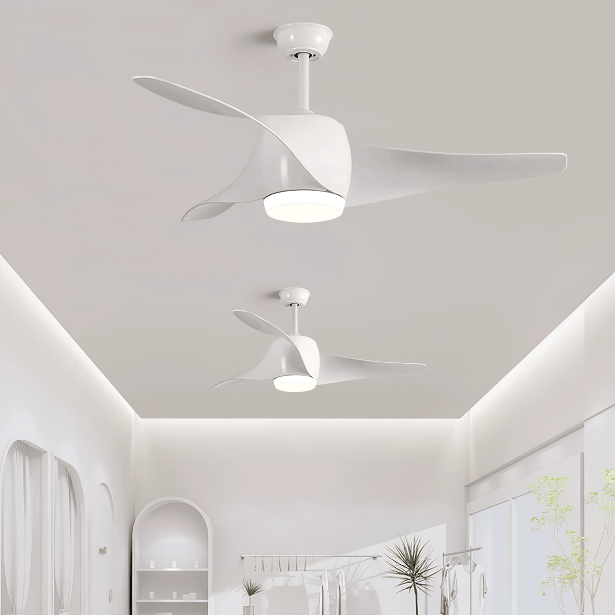 Umber ventilator de tavan cu lumină