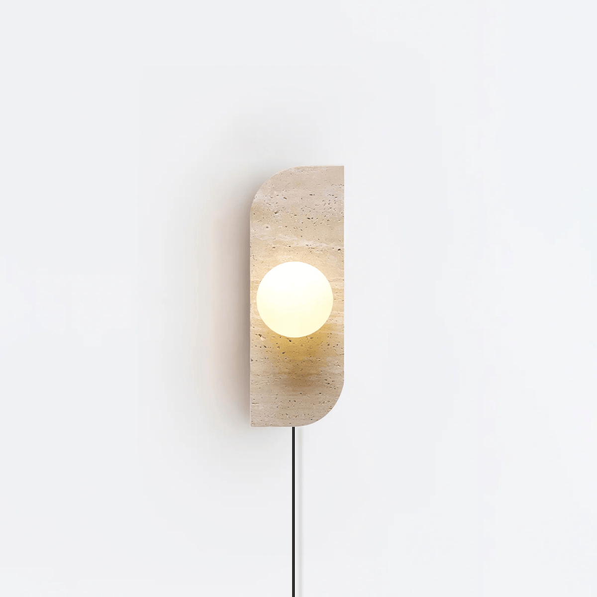 Serearia aplică de perete din travertin, minimalistă, cu ștecher