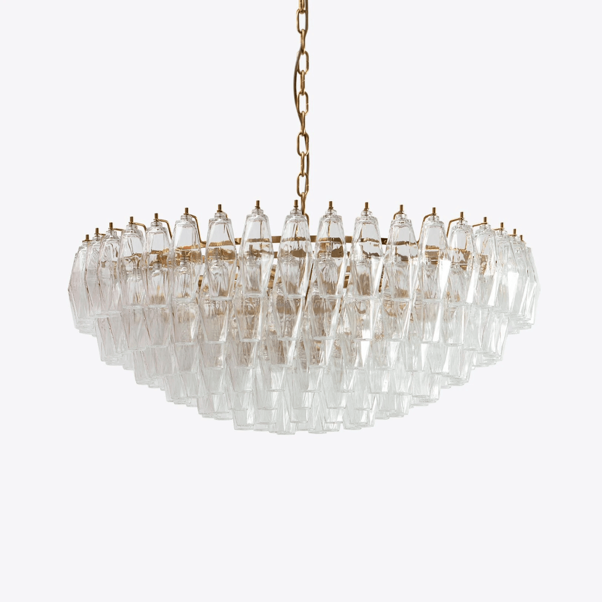 Naely candelabru din sticlă Murano transparentă cu formă poliedrică în stil vintage