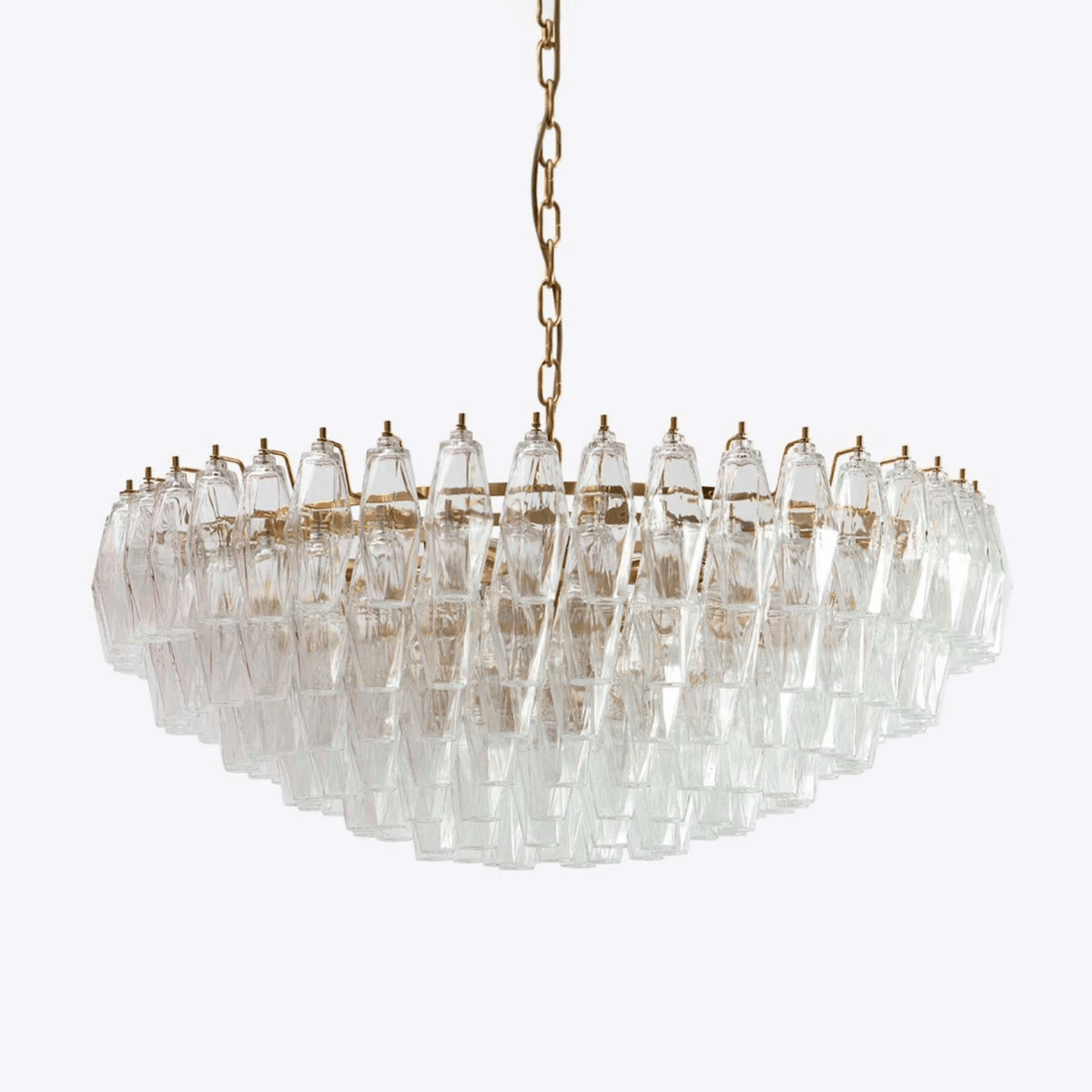 Naely candelabru din sticlă Murano transparentă cu formă poliedrică în stil vintage