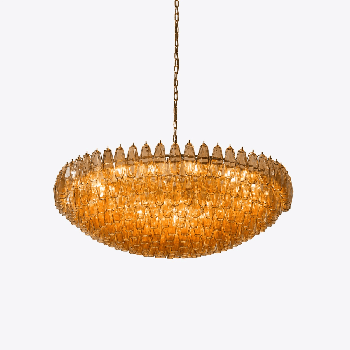 Celinora candelabru ambră din sticlă, vintage, etajat