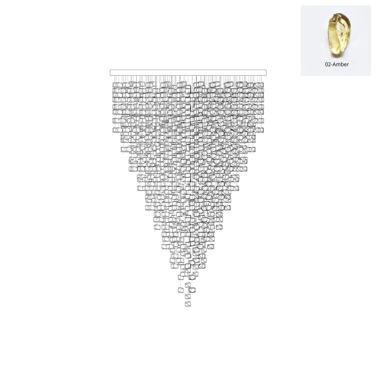 Belora candelabru din piatră și cristal, postmodern, de lux