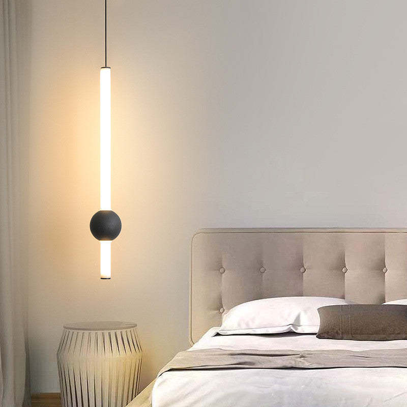 Arisha lampă suspendată din sticlă, minimalistă, liniară, cu glob, pentru dormitor