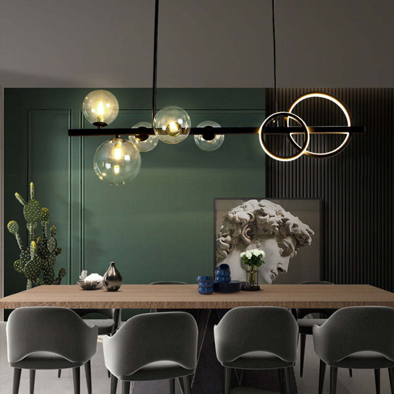 Arisha lampă suspendată Bubble Circle modern negru/Aur, dormitor