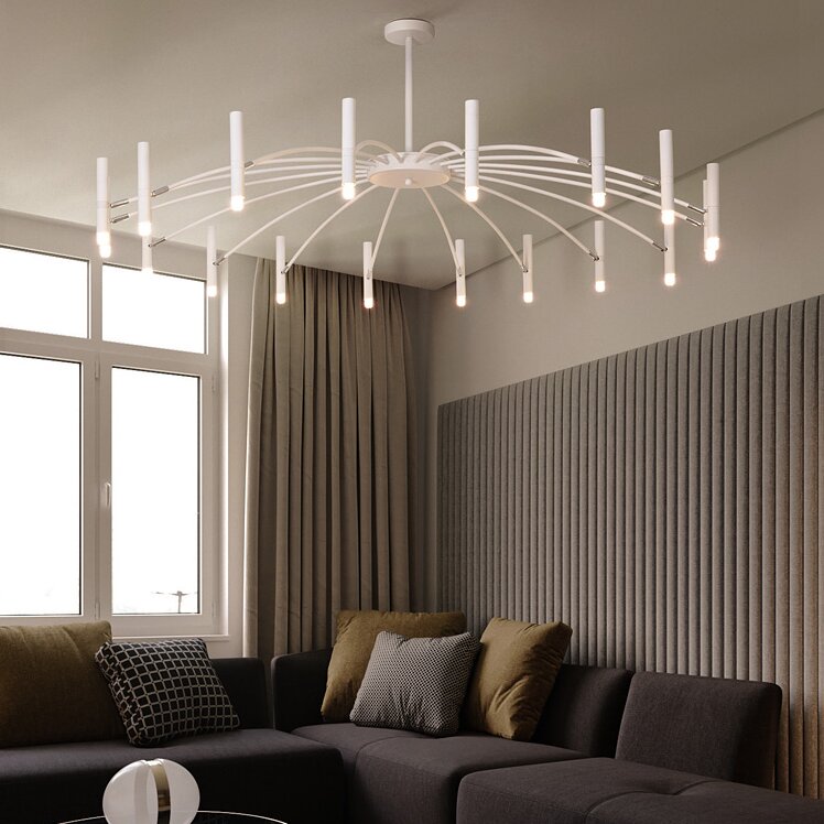 Arisha modern Blown Linear metal Multi-heads candelabru
